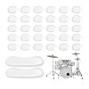 32 Pieces Drum Dampener Gel Pads, Transparent Silicone Drum Silencers for Tone Control, Soft Drum Dampeners for Drums and Cymbals (White) 32 Pieces Drum Dampener Gel Pads, Transparent Silicone Drum Silencers for Tone Control, Soft Drum Dampeners for Drums and Cymbals (White)