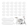 32 Pieces Drum Dampener Gel Pads, Transparent Silicone Drum Silencers for Tone Control, Soft Drum Dampeners for Drums and Cymbals (White)