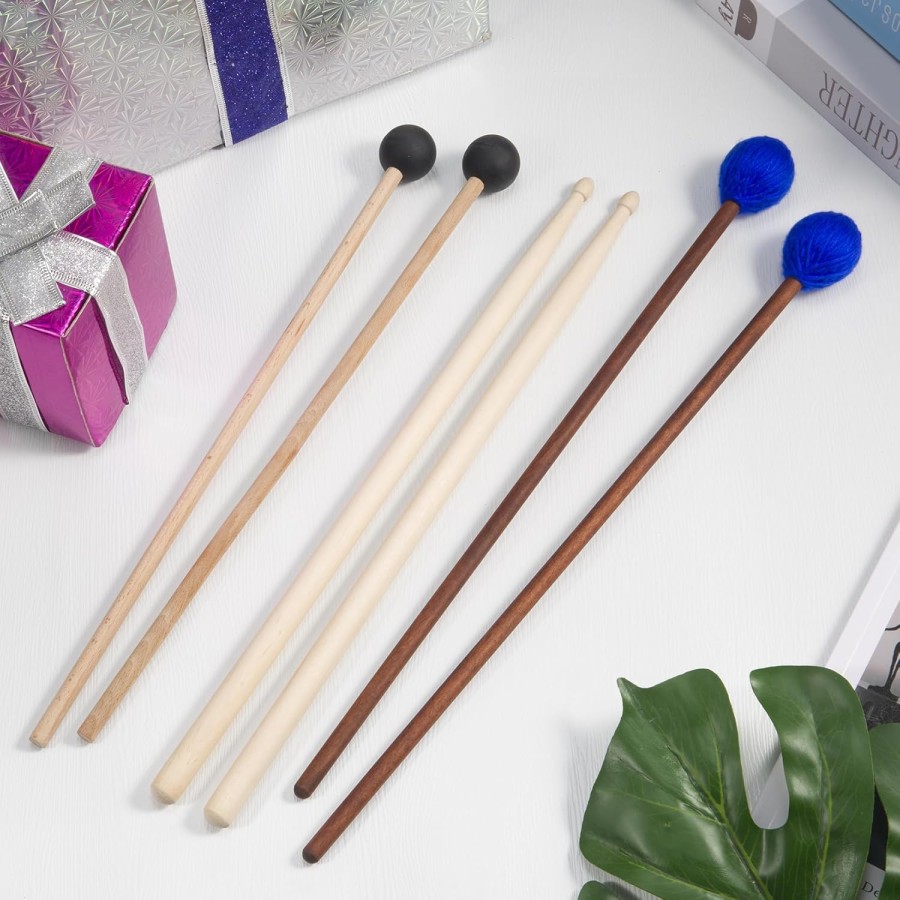 VixxNoxx 3 Pairs Drum Mallets Maple 5A Drum Sticks Marimba Mallets Rubber Xylophone Beaters Wooden Percussion Mallets with Drum Stick Bag VixxNoxx 3 Pairs Drum Mallets Maple 5A Drum Sticks Marimba Mallets Rubber Xylophone Beaters Wooden Percussion Mallets with Drum Stick Bag