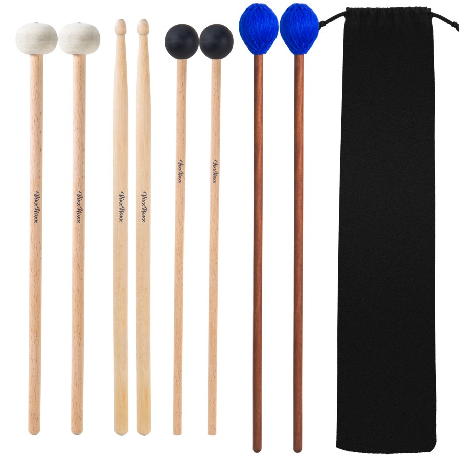 VixxNoxx 4 Pairs Drum Mallets 5A Drumsticks Marimba Mallets Felt Mallets Rubber Xylophone Beaters Wooden Percussion Mallets with Drum Stick Bag VixxNoxx 4 Pairs Drum Mallets 5A Drumsticks Marimba Mallets Felt Mallets Rubber Xylophone Beaters Wooden Percussion Mallets with Drum Stick Bag