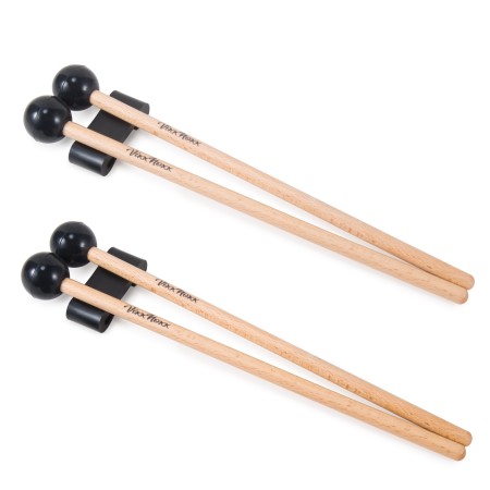 VixxNoxx 4 Pcs Xylophone Mallets 9.45in Rubber Drum Mallets with 2 Pcs Mallets Holder Glockenspiel Mallets Wooden Percussion Mallets