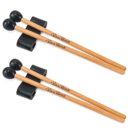 VixxNoxx 4 Pcs Xylophone Mallets 6.5in Rubber Drum Mallets with 2 Pcs Mallets Holder Glockenspiel Mallets Wooden Percussion Mallets
