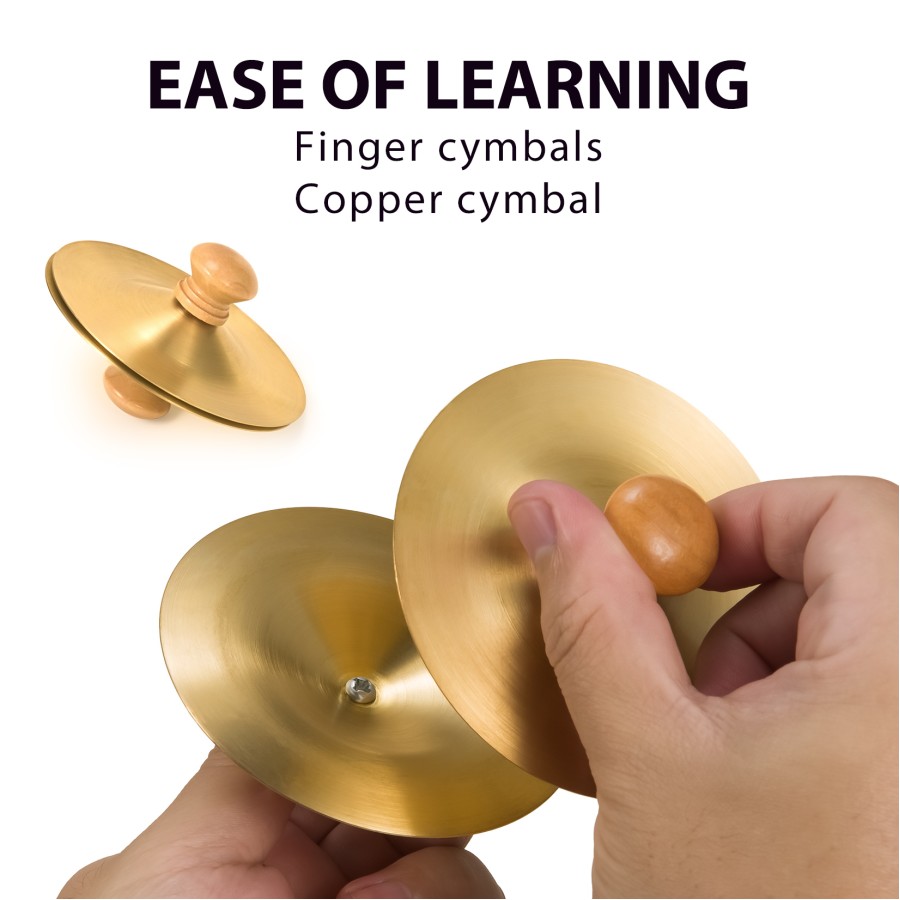 1 Pair 3.5 Inch Hand Cymbals, Small Copper Finger Cymbals for Percussion, Gold Metal Zills for Band Performance and Rhythm Exercises 1 Pair 3.5 Inch Hand Cymbals, Small Copper Finger Cymbals for Percussion, Gold Metal Zills for Band Performance and Rhythm Exercises