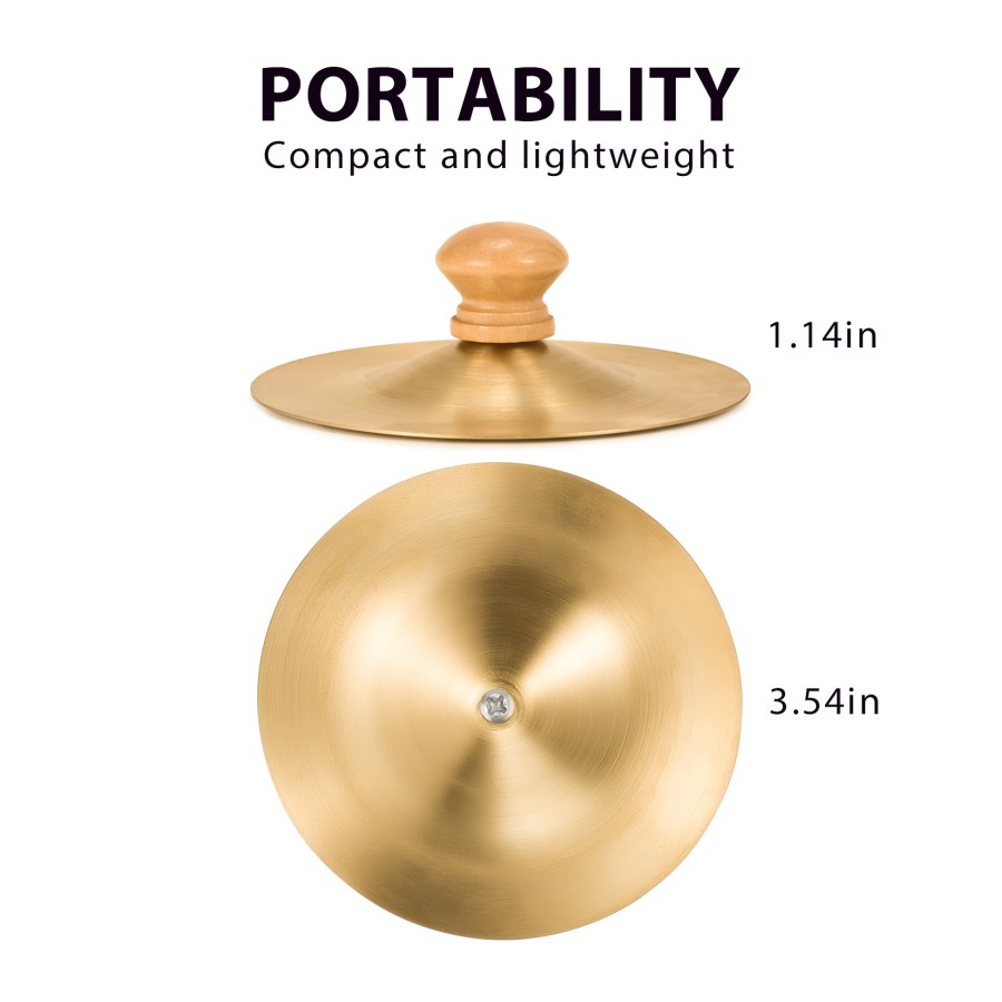 1 Pair 3.5 Inch Hand Cymbals, Small Copper Finger Cymbals for Percussion, Gold Metal Zills for Band Performance and Rhythm Exercises 1 Pair 3.5 Inch Hand Cymbals, Small Copper Finger Cymbals for Percussion, Gold Metal Zills for Band Performance and Rhythm Exercises