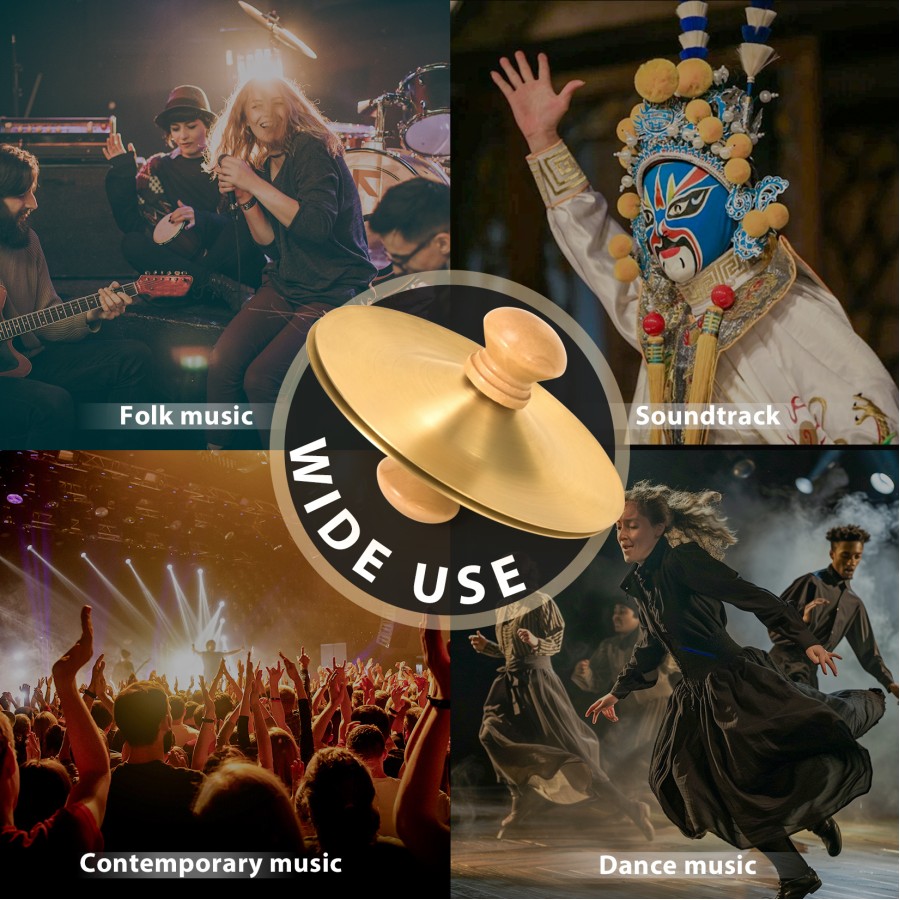 1 Pair 3.5 Inch Hand Cymbals, Small Copper Finger Cymbals for Percussion, Gold Metal Zills for Band Performance and Rhythm Exercises 1 Pair 3.5 Inch Hand Cymbals, Small Copper Finger Cymbals for Percussion, Gold Metal Zills for Band Performance and Rhythm Exercises