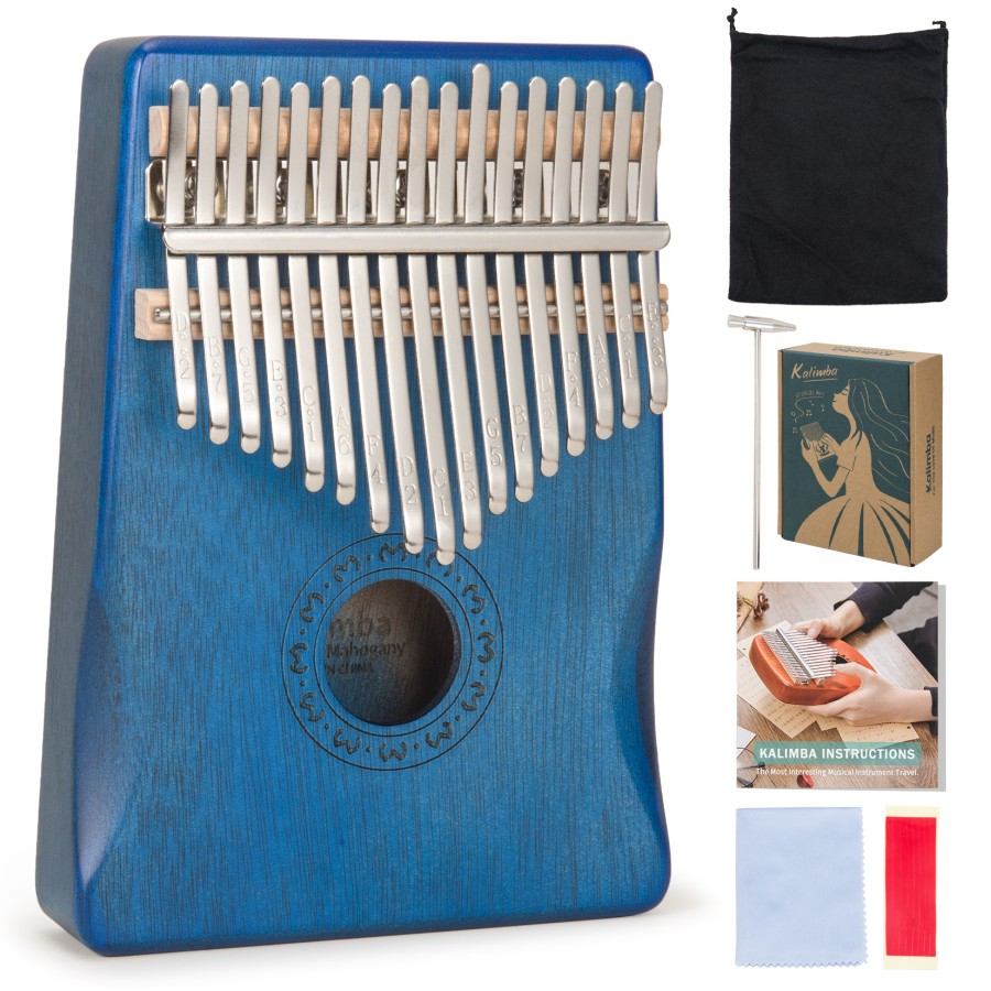 Kalimba Thumb Piano 17 Keys, Finger Piano Mbira Portable Music Instruments for Adults Beginners (Blue) Kalimba Thumb Piano 17 Keys, Finger Piano Mbira Portable Music Instruments for Adults Beginners (Blue)
