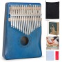 Kalimba Thumb Piano 17 Keys, Finger Piano Mbira Portable Music Instruments for Adults Beginners (Blue)
