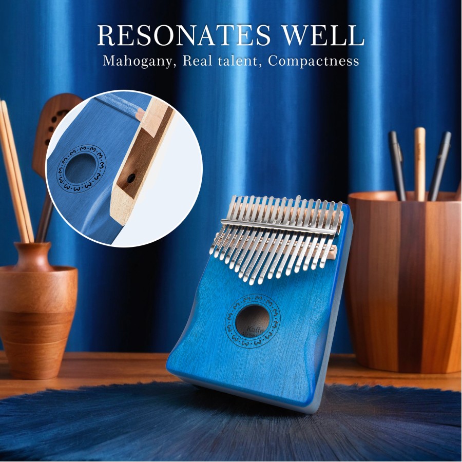 Kalimba Thumb Piano 17 Keys, Finger Piano Mbira Portable Music Instruments for Adults Beginners (Blue) Kalimba Thumb Piano 17 Keys, Finger Piano Mbira Portable Music Instruments for Adults Beginners (Blue)