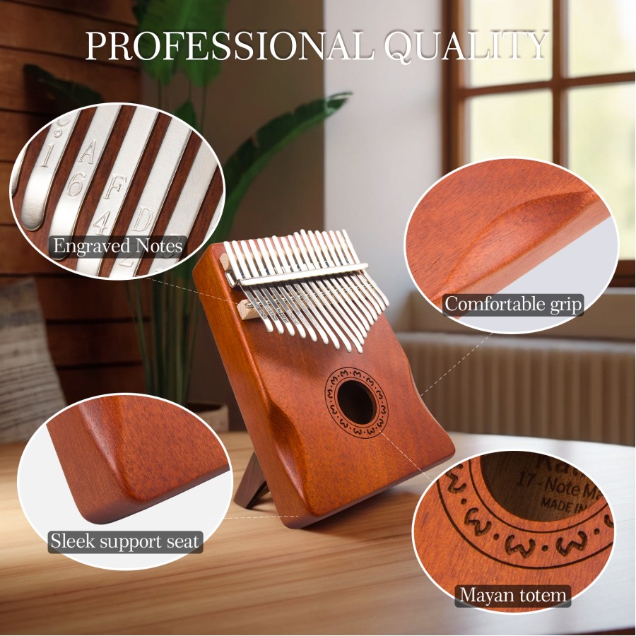 Kalimba Thumb Piano 17 Keys, Finger Piano Mbira Portable Music Instruments for Adults Beginners (Coffee Brown) Kalimba Thumb Piano 17 Keys, Finger Piano Mbira Portable Music Instruments for Adults Beginners (Coffee Brown)