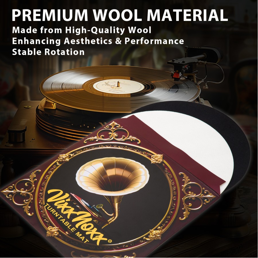 2pcs 12 Inch Vinyl Record Player Felt Mats – Anti-Static Turntable Slipmat, Shock Absorbing and Protective Pad for LP Phonograph Turntables, Improves Audio Performance 2pcs 12 Inch Vinyl Record Player Felt Mats – Anti-Static Turntable Slipmat, Shock Absorbing and Protective Pad for LP Phonograph Turntables, Improves Audio Performance