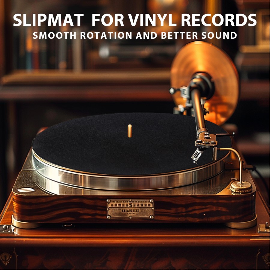 2pcs 12 Inch Vinyl Record Player Felt Mats – Anti-Static Turntable Slipmat, Shock Absorbing and Protective Pad for LP Phonograph Turntables, Improves Audio Performance 2pcs 12 Inch Vinyl Record Player Felt Mats – Anti-Static Turntable Slipmat, Shock Absorbing and Protective Pad for LP Phonograph Turntables, Improves Audio Performance