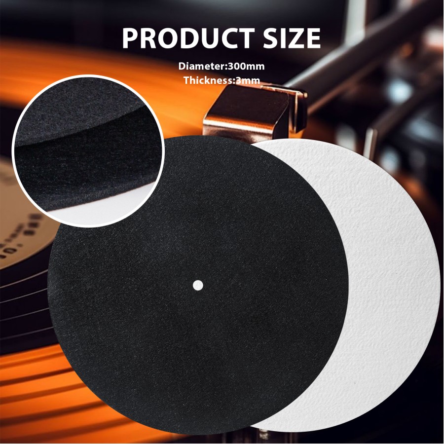2pcs 12 Inch Vinyl Record Player Felt Mats – Anti-Static Turntable Slipmat, Shock Absorbing and Protective Pad for LP Phonograph Turntables, Improves Audio Performance 2pcs 12 Inch Vinyl Record Player Felt Mats – Anti-Static Turntable Slipmat, Shock Absorbing and Protective Pad for LP Phonograph Turntables, Improves Audio Performance
