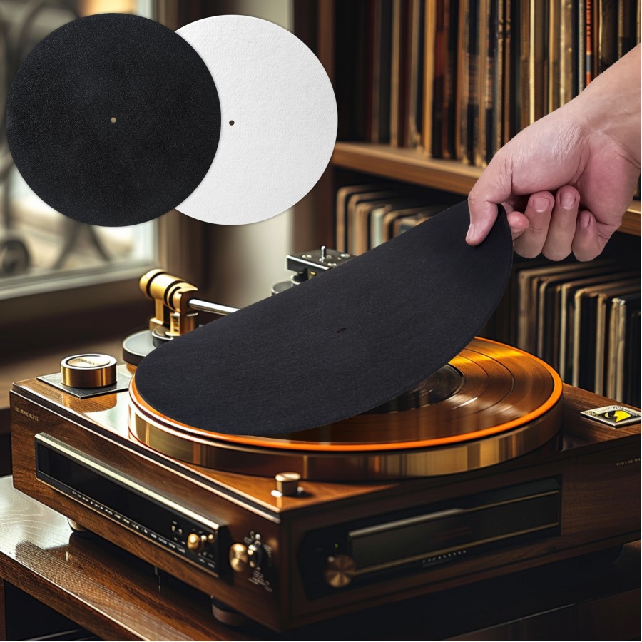 2pcs 12 Inch Vinyl Record Player Felt Mats – Anti-Static Turntable Slipmat, Shock Absorbing and Protective Pad for LP Phonograph Turntables, Improves Audio Performance 2pcs 12 Inch Vinyl Record Player Felt Mats – Anti-Static Turntable Slipmat, Shock Absorbing and Protective Pad for LP Phonograph Turntables, Improves Audio Performance