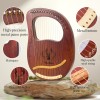Lyre Harp, 16 Metal Strings,Whole Mahogany Body Made Without Splices, Easy to Carry Instrument, With Spare Strings, Bag,Picks, Tuning Lever, Music Manual Lyre Harp, 16 Metal Strings,Whole Mahogany Body Made Without Splices, Easy to Carry Instrument, With Spare Strings, Bag,Picks, Tuning Lever, Music Manual