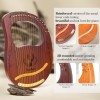 Lyre Harp, 16 Metal Strings,Whole Mahogany Body Made Without Splices, Easy to Carry Instrument, With Spare Strings, Bag,Picks, Tuning Lever, Music Manual Lyre Harp, 16 Metal Strings,Whole Mahogany Body Made Without Splices, Easy to Carry Instrument, With Spare Strings, Bag,Picks, Tuning Lever, Music Manual
