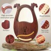 Lyre Harp, 16 Strings Mahogany Acoustic Harp with Extra Strings, Picks, Tuning Lever, Black Gig Bag, Beginner's Manual for Lyre Lyre Harp, 16 Strings Mahogany Acoustic Harp with Extra Strings, Picks, Tuning Lever, Black Gig Bag, Beginner's Manual for Lyre