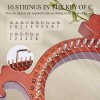 Lyre Harp, 16 Strings Mahogany Acoustic Harp with Extra Strings, Picks, Tuning Lever, Black Gig Bag, Beginner's Manual for Lyre Lyre Harp, 16 Strings Mahogany Acoustic Harp with Extra Strings, Picks, Tuning Lever, Black Gig Bag, Beginner's Manual for Lyre