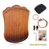 Lyre Harp, 17-String Solid Zelkova Lyra Harp Kit, Stringed Musical Instruments with Tuning Wrench Bag Instructions Extra Strings for Beginners Adults Lyre Harp, 17-String Solid Zelkova Lyra Harp Kit, Stringed Musical Instruments with Tuning Wrench Bag Instructions Extra Strings for Beginners Adults