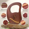 Lyre Harp, 19-String Mahogany Lyra Harp Kit, Stringed Musical Instruments with Tuning Wrench Bag Instructions Extra Strings for Beginners Adults Lyre Harp, 19-String Mahogany Lyra Harp Kit, Stringed Musical Instruments with Tuning Wrench Bag Instructions Extra Strings for Beginners Adults