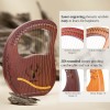 Lyre Harp, 19-String Mahogany Lyra Harp Kit, Stringed Musical Instruments with Tuning Wrench Bag Instructions Extra Strings for Beginners Adults Lyre Harp, 19-String Mahogany Lyra Harp Kit, Stringed Musical Instruments with Tuning Wrench Bag Instructions Extra Strings for Beginners Adults