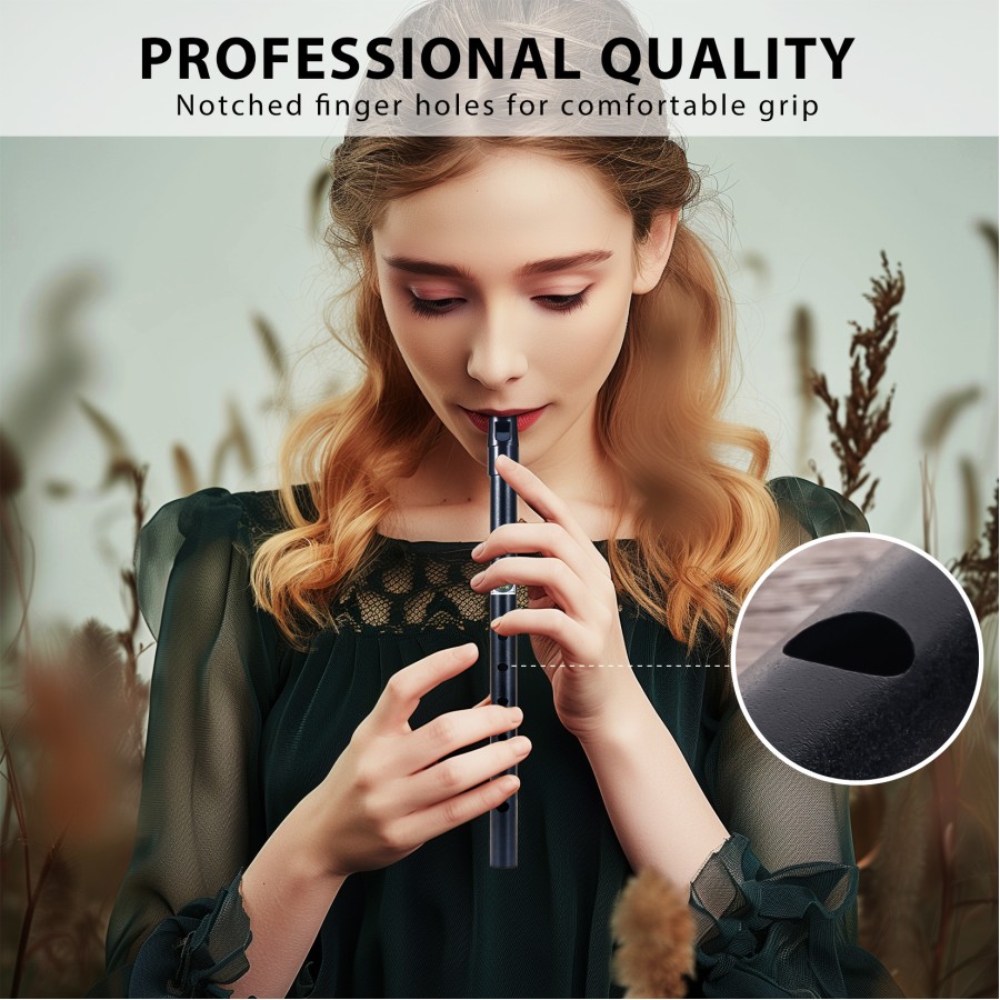 VixxNoxx Irish Tin Whistle Key of C, Penny Whistle Flute Traditional Folk instruments for Adults Beginners (Black) VixxNoxx Irish Tin Whistle Key of C, Penny Whistle Flute Traditional Folk instruments for Adults Beginners (Black)