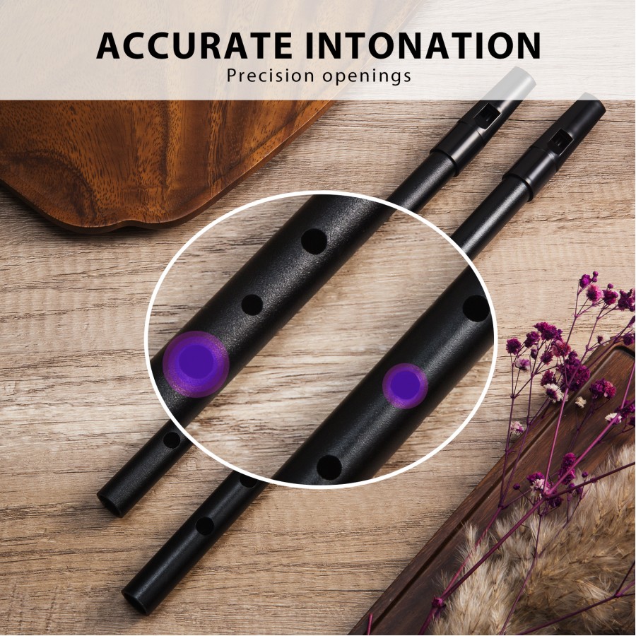 VixxNoxx Irish Tin Whistle Key of C, Penny Whistle Flute Traditional Folk instruments for Adults Beginners (Black) VixxNoxx Irish Tin Whistle Key of C, Penny Whistle Flute Traditional Folk instruments for Adults Beginners (Black)