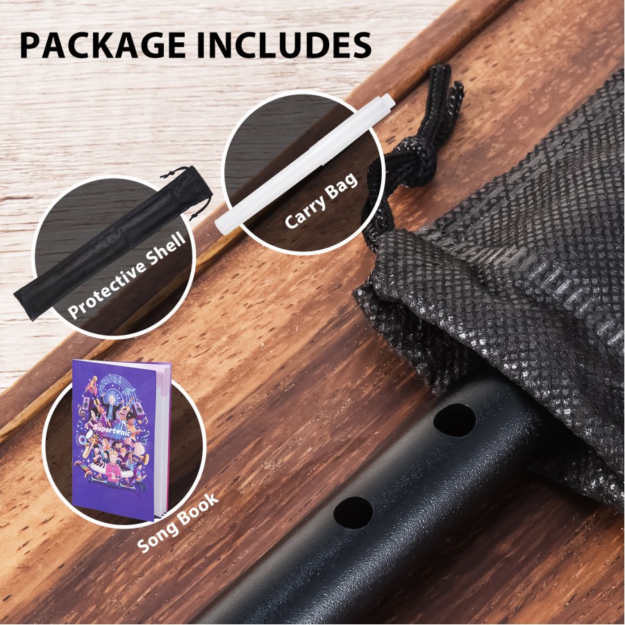 VixxNoxx Irish Tin Whistle Key of D, Penny Whistle Flute Traditional Folk instruments for Adults Beginners (Black) VixxNoxx Irish Tin Whistle Key of D, Penny Whistle Flute Traditional Folk instruments for Adults Beginners (Black)