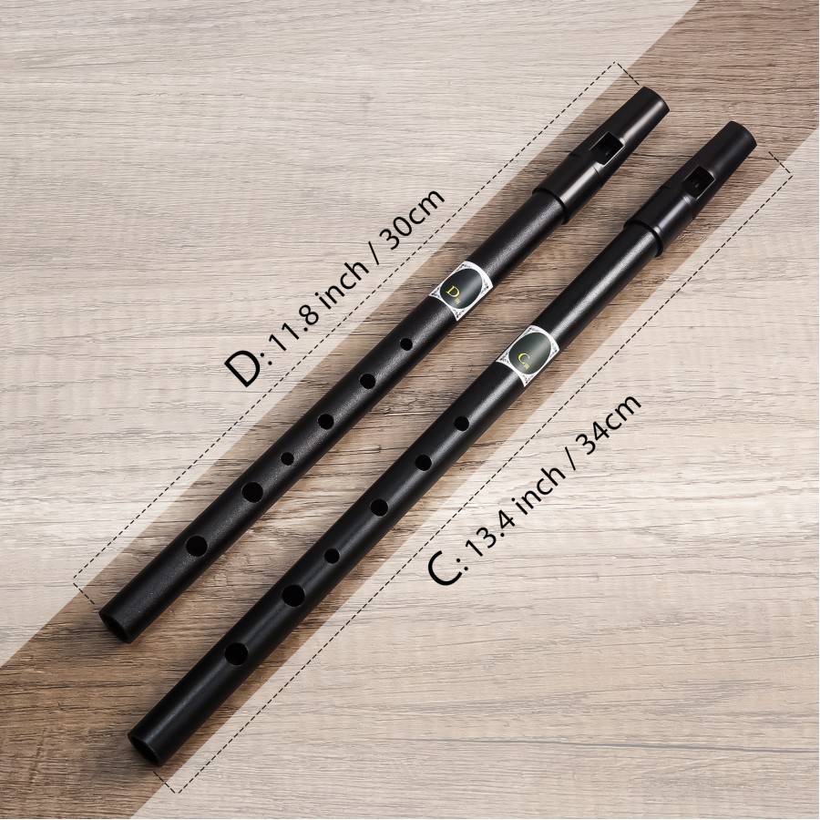VixxNoxx Irish Tin Whistle Key of D, Penny Whistle Flute Traditional Folk instruments for Adults Beginners (Black) VixxNoxx Irish Tin Whistle Key of D, Penny Whistle Flute Traditional Folk instruments for Adults Beginners (Black)