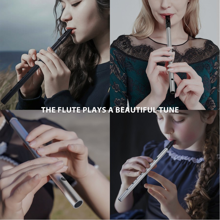 VixxNoxx Irish Tin Whistle Key of D, Penny Whistle Flute Traditional Folk instruments for Adults Beginners (Black) VixxNoxx Irish Tin Whistle Key of D, Penny Whistle Flute Traditional Folk instruments for Adults Beginners (Black)