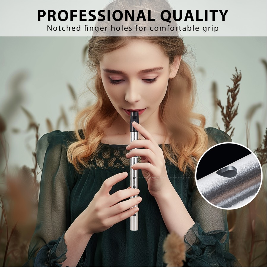VixxNoxx Irish Tin Whistle Key of C, Penny Whistle Flute Traditional Folk instruments for Adults Beginners (Silver) VixxNoxx Irish Tin Whistle Key of C, Penny Whistle Flute Traditional Folk instruments for Adults Beginners (Silver)