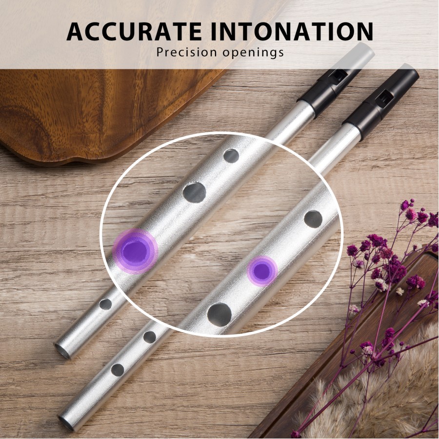 VixxNoxx Irish Tin Whistle Key of C, Penny Whistle Flute Traditional Folk instruments for Adults Beginners (Silver) VixxNoxx Irish Tin Whistle Key of C, Penny Whistle Flute Traditional Folk instruments for Adults Beginners (Silver)