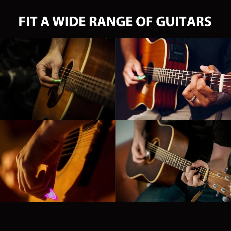 LED Glowing Guitar Picks, 3 Pcs Luminous Light Up Plectrums with Decorative Rope for DIY Craft, Durable and Medium Thickness Guitar Picks for Acoustic Guitar and Ukulele (Green, White, Red) LED Glowing Guitar Picks, 3 Pcs Luminous Light Up Plectrums with Decorative Rope for DIY Craft, Durable and Medium Thickness Guitar Picks for Acoustic Guitar and Ukulele (Green, White, Red)