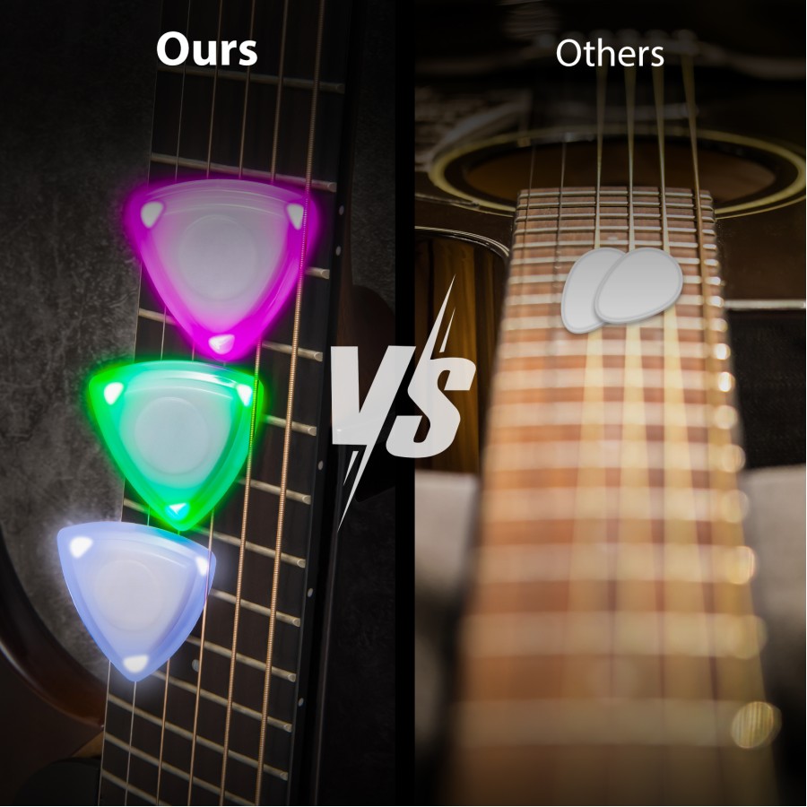 LED Glowing Guitar Picks, 3 Pcs Luminous Light Up Plectrums with Decorative Rope for DIY Craft, Durable and Medium Thickness Guitar Picks for Acoustic Guitar and Ukulele (Green, White, Red) LED Glowing Guitar Picks, 3 Pcs Luminous Light Up Plectrums with Decorative Rope for DIY Craft, Durable and Medium Thickness Guitar Picks for Acoustic Guitar and Ukulele (Green, White, Red)