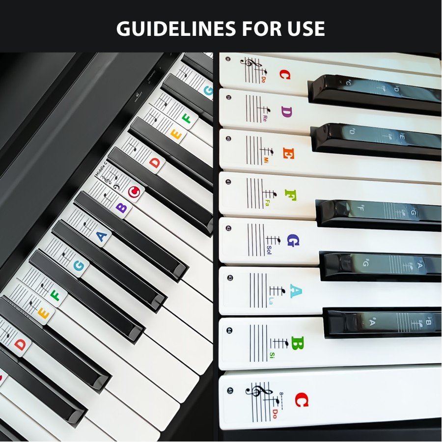 Reusable Piano Keyboard Stickers, Full Size Keyboard for 88/76/61/54/49/37 Keys, Removable Silicone Piano Key Stickers for Beginners, Piano Note Labels with Storage Box (Colorful) Reusable Piano Keyboard Stickers, Full Size Keyboard for 88/76/61/54/49/37 Keys, Removable Silicone Piano Key Stickers for Beginners, Piano Note Labels with Storage Box (Colorful)