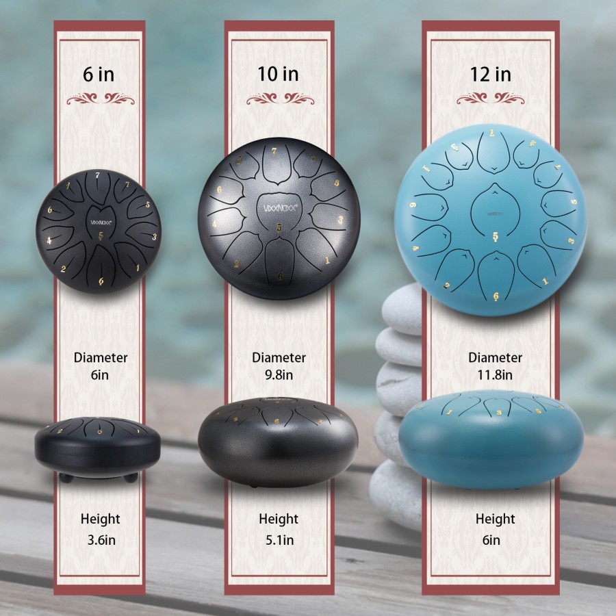 Steel Tongue Drum, 10 Inch 11 Note Rain Drum for Outside Garden, Chakra Tank Drum Rain Chime, Handpan C Key Musical Percussion Instrument Kit with Bag Mallets (Sliver Grey) Steel Tongue Drum, 10 Inch 11 Note Rain Drum for Outside Garden, Chakra Tank Drum Rain Chime, Handpan C Key Musical Percussion Instrument Kit with Bag Mallets (Sliver Grey)