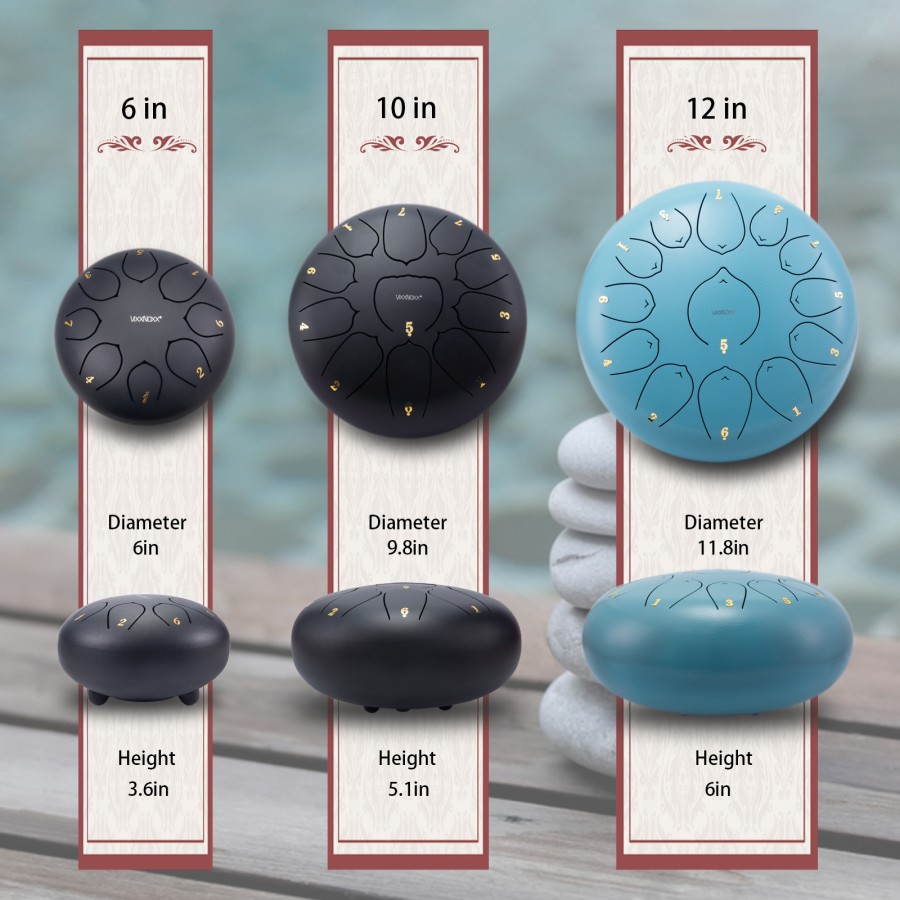 Steel Tongue Drum, 10 Inch 11 Note Rain Drum for Outside Garden, Chakra Tank Drum Rain Chime, Handpan C Key Musical Percussion Instrument Kit with Bag Mallets (Black) Steel Tongue Drum, 10 Inch 11 Note Rain Drum for Outside Garden, Chakra Tank Drum Rain Chime, Handpan C Key Musical Percussion Instrument Kit with Bag Mallets (Black)