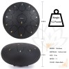 Steel Tongue Drum, 12 Inch 13 Note Rain Drum for Outside Garden, Chakra Tank Drum Rain Chime, Handpan C Key Musical Percussion Instrument Kit with Bag Mallets (Black)