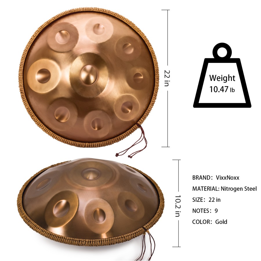 Handpan Drum in D Minor 22 inches 9 Notes 440HZ Steel Drum Percussion Musical Instruments Hand Drum Kit with Bag Mallets Stand Handpan Drum in D Minor 22 inches 9 Notes 440HZ Steel Drum Percussion Musical Instruments Hand Drum Kit with Bag Mallets Stand