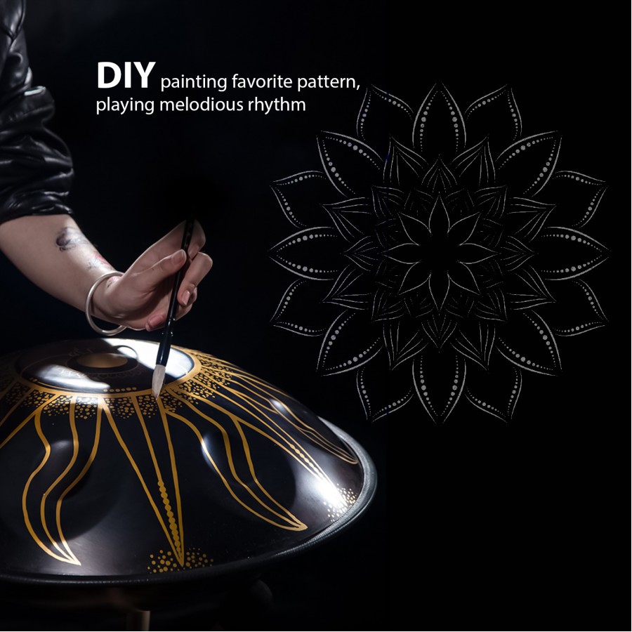 Handpan Drum in D Minor 22 inches 9 Notes 440HZ Steel Drum Percussion Musical Instruments Hand Drum Kit with Bag Mallets Stand Handpan Drum in D Minor 22 inches 9 Notes 440HZ Steel Drum Percussion Musical Instruments Hand Drum Kit with Bag Mallets Stand
