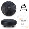 Steel Tongue Drum, 6 Inch 11 Note Rain Drum for Outside Garden, Chakra Tank Drum Rain Chime, Handpan C Key Musical Percussion Instrument Kit with Bag Mallets (Black) Steel Tongue Drum, 6 Inch 11 Note Rain Drum for Outside Garden, Chakra Tank Drum Rain Chime, Handpan C Key Musical Percussion Instrument Kit with Bag Mallets (Black)