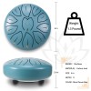 Steel Tongue Drum, 6 Inch 11 Note Rain Drum for Outside Garden, Chakra Tank Drum Rain Chime, Handpan C Key Musical Percussion Instrument Kit with Bag Mallets (Moss Blue) Steel Tongue Drum, 6 Inch 11 Note Rain Drum for Outside Garden, Chakra Tank Drum Rain Chime, Handpan C Key Musical Percussion Instrument Kit with Bag Mallets (Moss Blue)