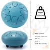 Steel Tongue Drum, 6 Inch 8 Note Rain Drum for Outside Garden, Chakra Tank Drum Rain Chime, Handpan C Key Musical Percussion Instrument Kit with Bag Mallets (Moss Blue) Steel Tongue Drum, 6 Inch 8 Note Rain Drum for Outside Garden, Chakra Tank Drum Rain Chime, Handpan C Key Musical Percussion Instrument Kit with Bag Mallets (Moss Blue)