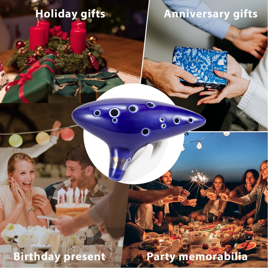Zelda Ocarina 12 Hole Alto C, Ocarina of Time Replica, Sound Healing Instruments for Adult Beginners with Tutorial Display Stand (Navy Blue) Zelda Ocarina 12 Hole Alto C, Ocarina of Time Replica, Sound Healing Instruments for Adult Beginners with Tutorial Display Stand (Navy Blue)