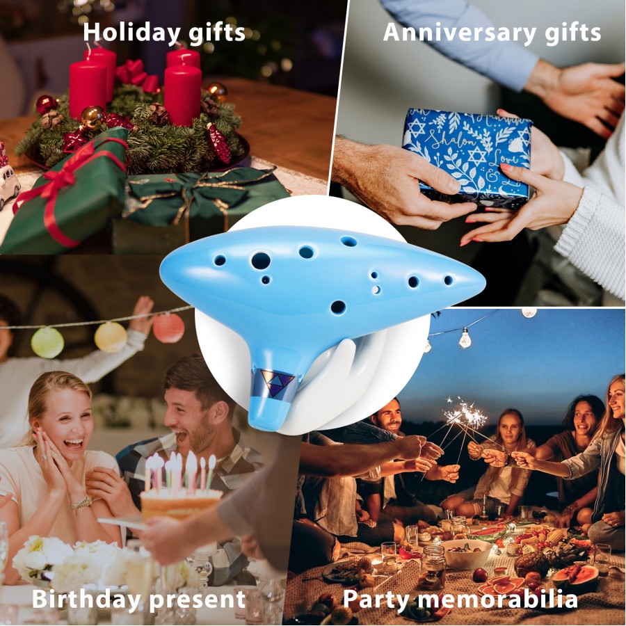 Zelda Ocarina 12 Hole Alto C, Ocarina of Time Replica, Sound Healing Instruments for Adult Beginners with Tutorial Display Stand (Sky Blue) Zelda Ocarina 12 Hole Alto C, Ocarina of Time Replica, Sound Healing Instruments for Adult Beginners with Tutorial Display Stand (Sky Blue)
